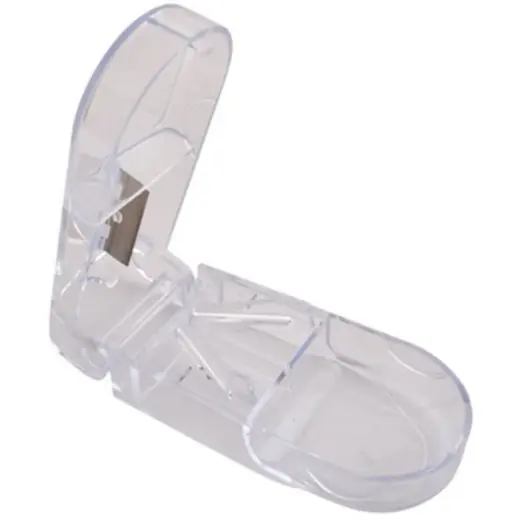 Transparent Pill Cutter Open